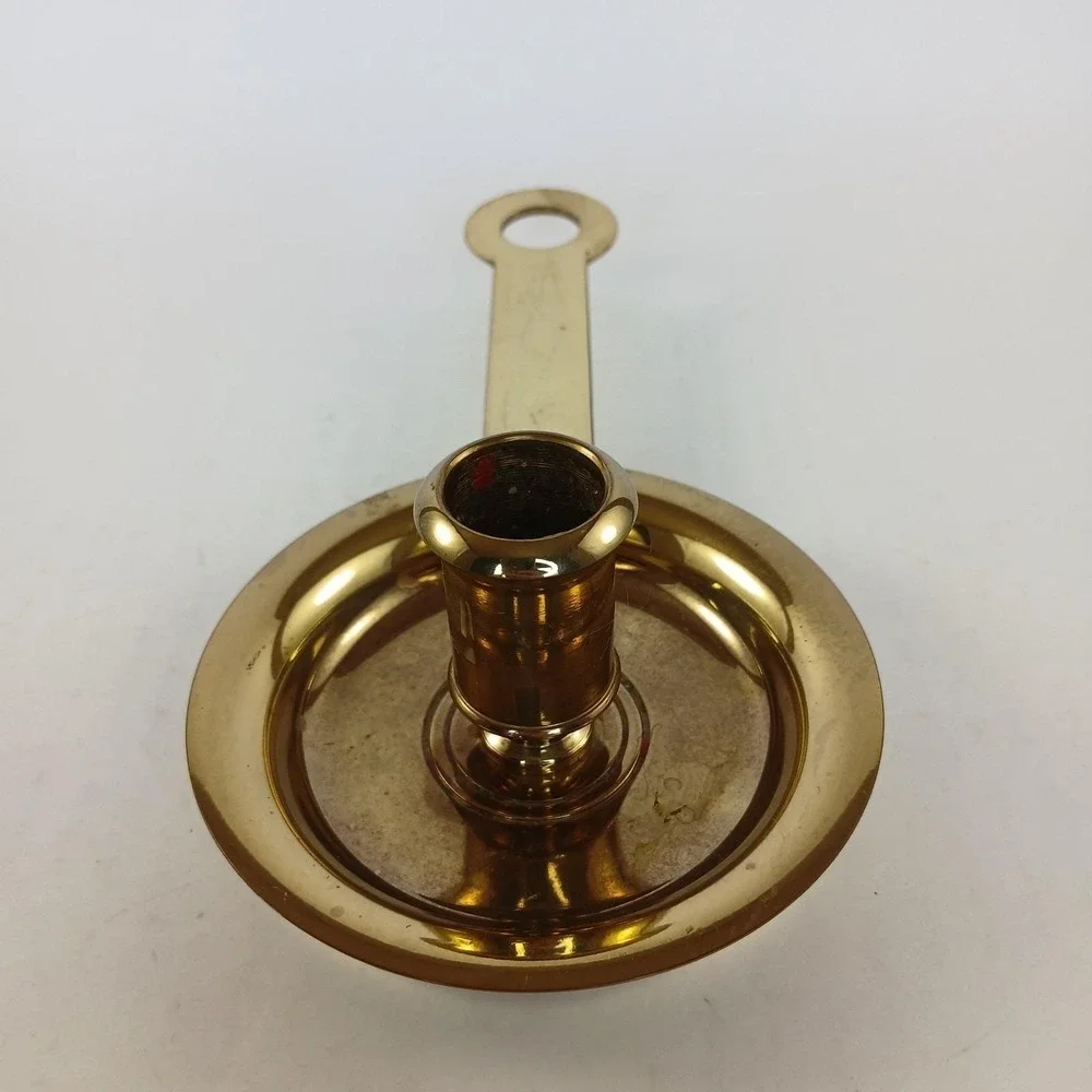 Vintage Baldwin Brass Skillet Chamberstick Candlestick‎ 8